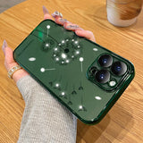 Plating Dandelion Flower Floral Frame Clear Soft iPhone Case