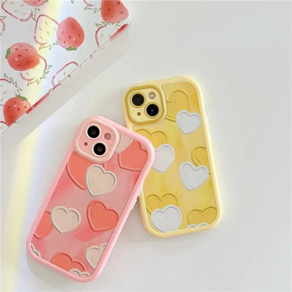 Cute Love Heart Soft iPhone Case