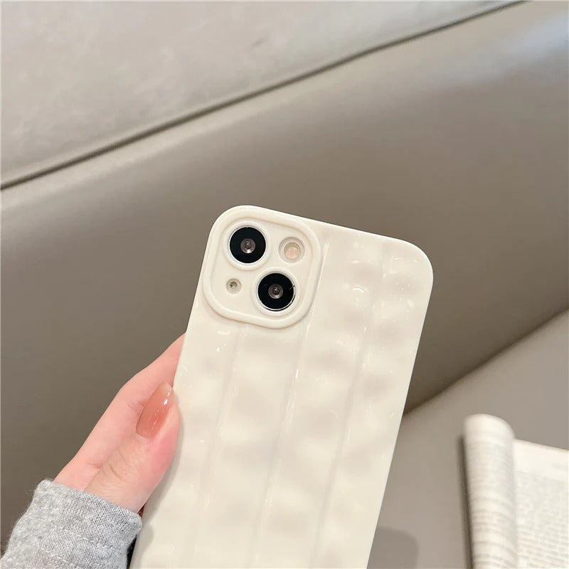 Solid Color Striped Silicone Soft iPhone Case