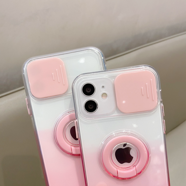 Gradient Camera Protection Ring Holder Shockproof Clear Soft iPhone Case