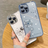 Plating Dandelion Flower Floral Frame Clear Soft iPhone Case