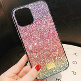 Glitter Crystal Gradient Colorful Soft Phone Case Back Cover for iPhone