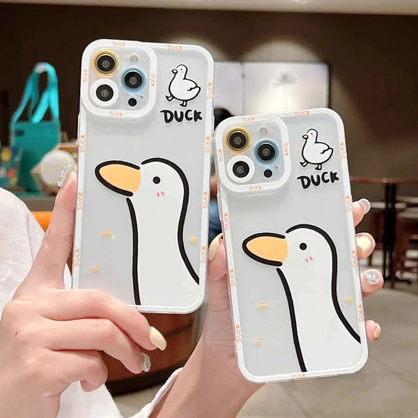 Cute Cartoon Duck Clear Soft iPhone Case