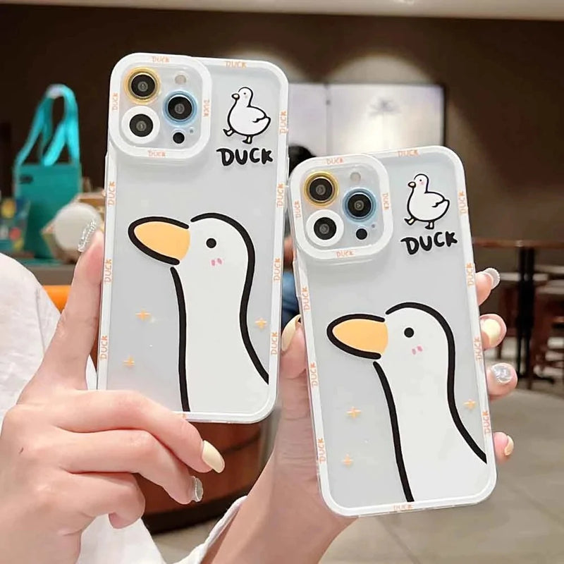 Cute Cartoon Duck Clear Soft iPhone Case