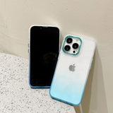 Gradient Color Metal Camera Clear Soft iPhone Case