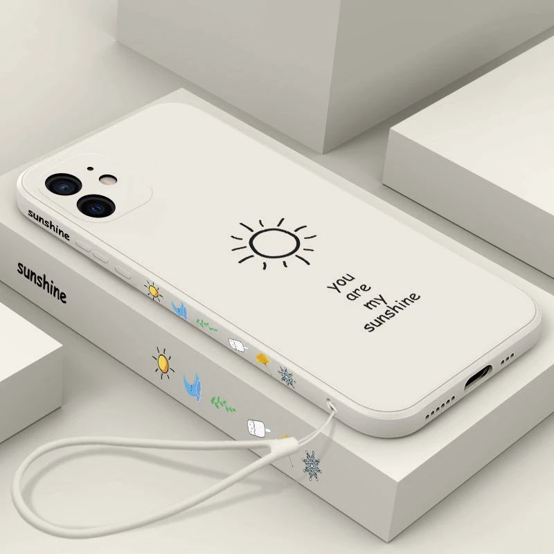 Solid Color Sunshine Silicone Protective Soft Phone Case Back Cover for iPhone