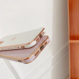 Electroplated Love Heart Shockproof Bumper Soft Phone Case Back Cover for iPhone