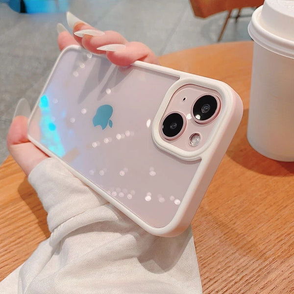 Luxury Cute Candy Color Shockproof Bumper Silicone Clear Soft iPhone Case