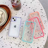 Candy Color Card Holder Shockproof Clear Soft iPhone Case