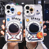 Cute Cartoon Astronaut Clear Soft iPhone Case