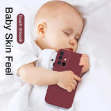 Solid Color Square Liquid Silicone Samsung Case