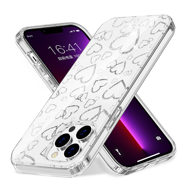 Electroplated Love Heart Clear Soft iPhone Case