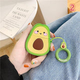 Cartoon Avocado with Ring Lanyard AirPods Case