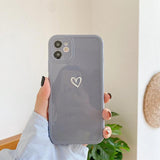 Love Heart Candy Color Soft Phone Case Back Cover for iPhone