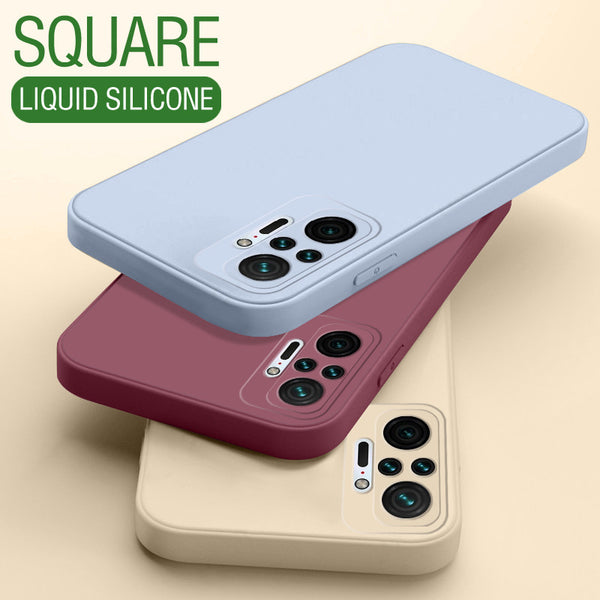 Solid Color Square Liquid Silicone Samsung Case
