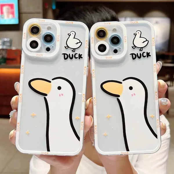 Cute Cartoon Duck Clear Soft iPhone Case