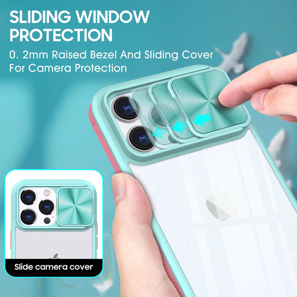 Colorful Slide Lens Camera Cover Protection Clear Soft iPhone Case