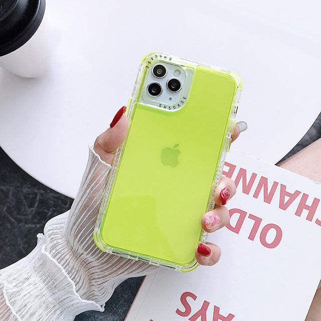Candy Color Shockproof Bumper Soft Phone Case Back Cover for iPhone