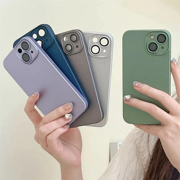 Solid Color Camera Lens Protection Soft iPhone Case