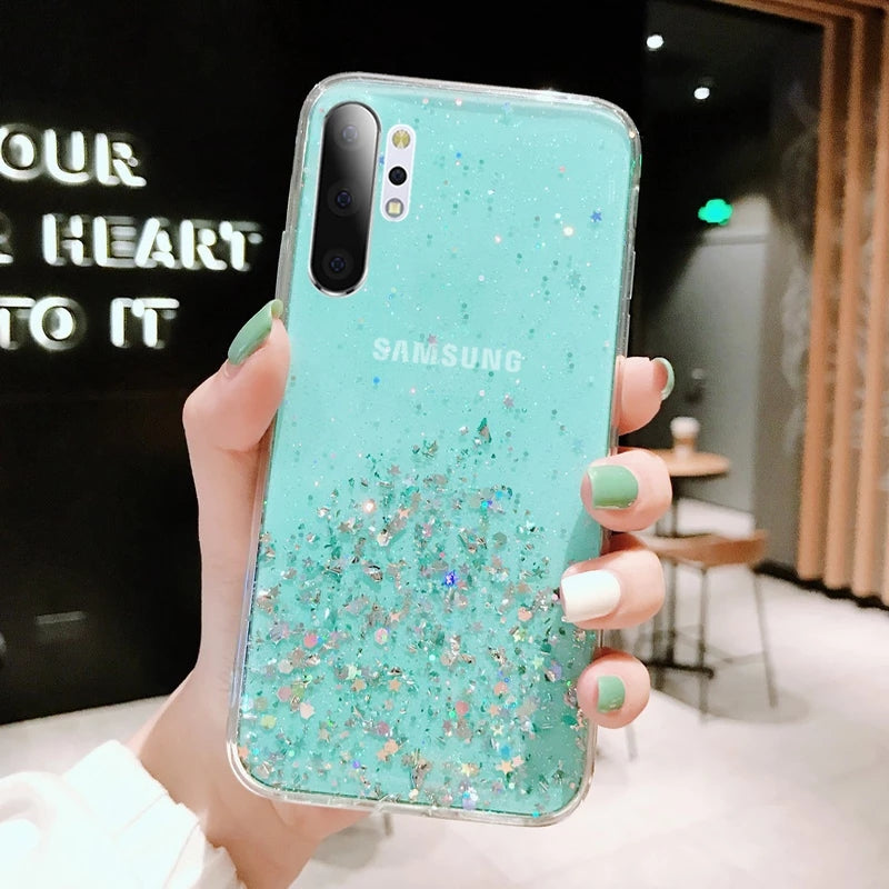 Luxury Glitter Star Clear Samsung Case