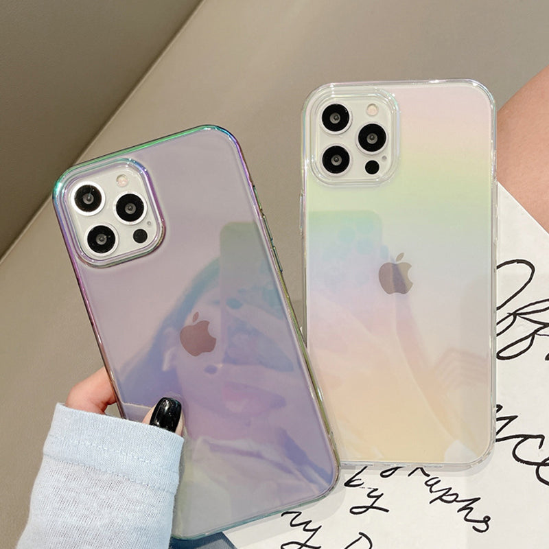 Cute Gradient Laser Clear Soft iPhone Case