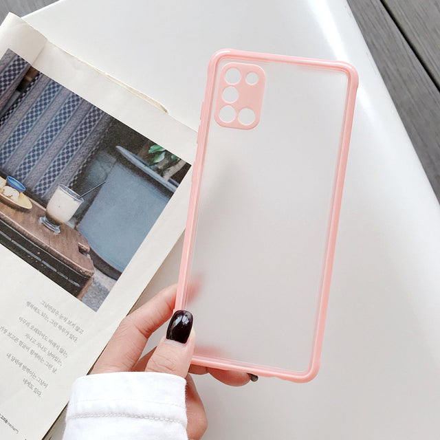 Cute Shockproof Matte Silicone Clear Samsung Case