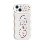 Cute Dog Puppy Curly Wave Frame Slide Lens Camera Cover Protection Soft iPhone Case