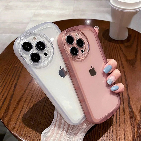Candy Color Round Camera Clear Soft iPhone Case