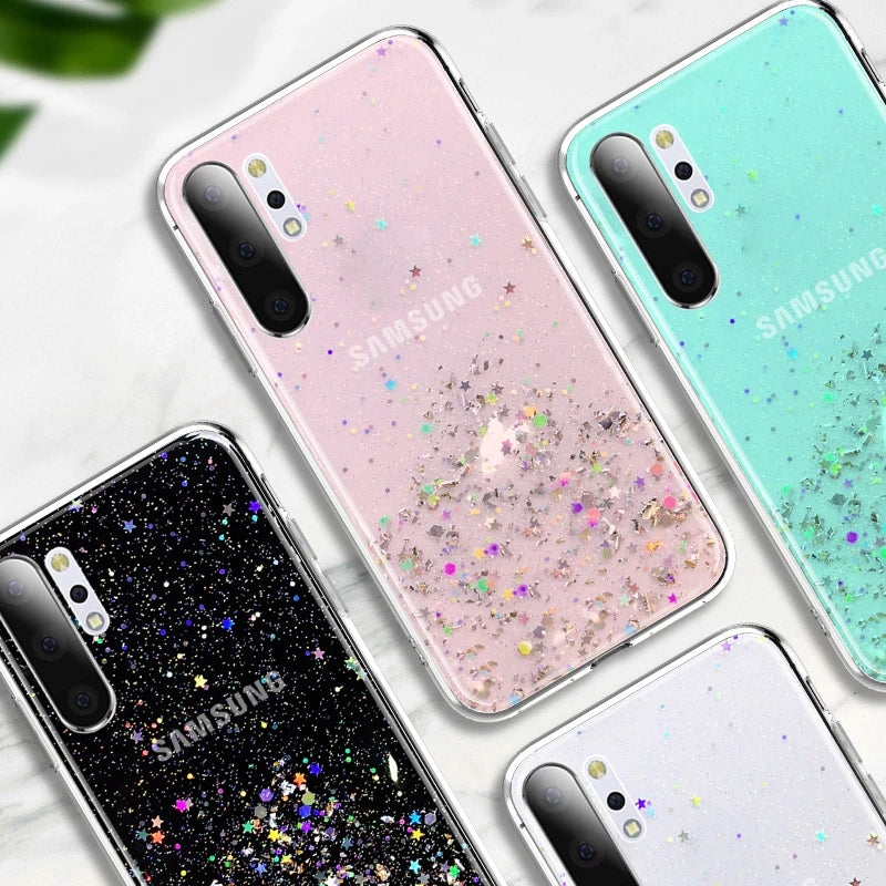 Luxury Glitter Star Clear Samsung Case