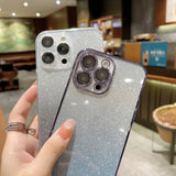 Gradient Glitter Bling Sparkling Clear Soft iPhone Case