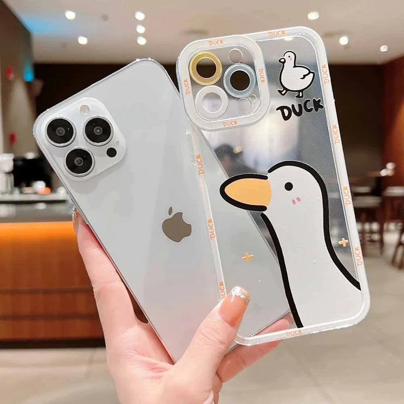Cute Cartoon Duck Clear Soft iPhone Case