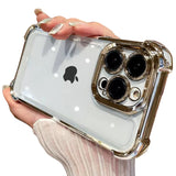 Crystal Electroplated Bumper Corner Protection Transparent Clear Soft Shockproof Cover Phone Case