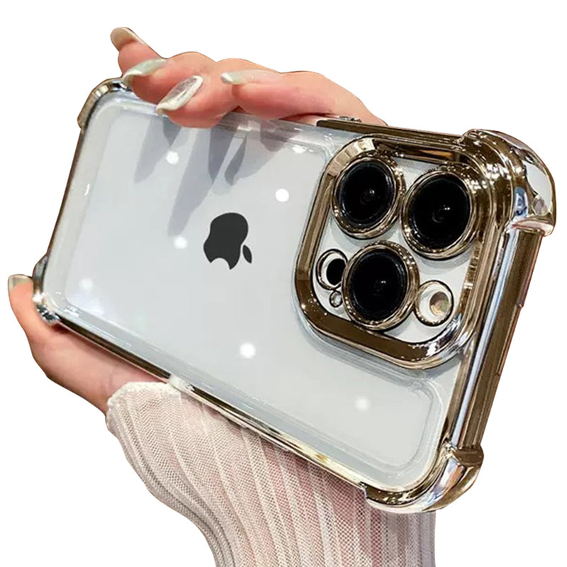 Crystal Electroplated Bumper Corner Protection Transparent Clear Soft Shockproof Cover Phone Case