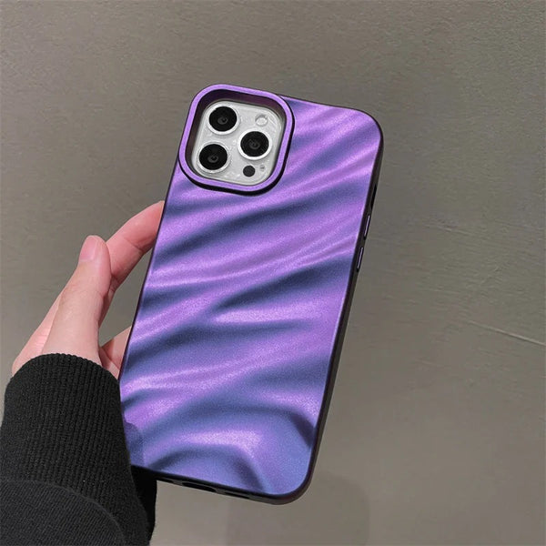 Solid Color Wrinkle Pattern Soft iPhone Case
