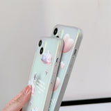 Electroplated Cloud Love Heart Colorful Soft iPhone Case
