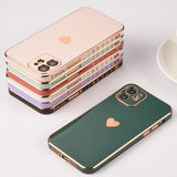Cute Plating Love Heart Camera Lens Protection Silicone Soft iPhone Case