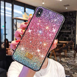 Glitter Crystal Gradient Colorful Soft Phone Case Back Cover for iPhone