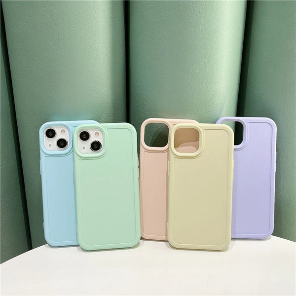 Candy Color Silicone Soft iPhone Case