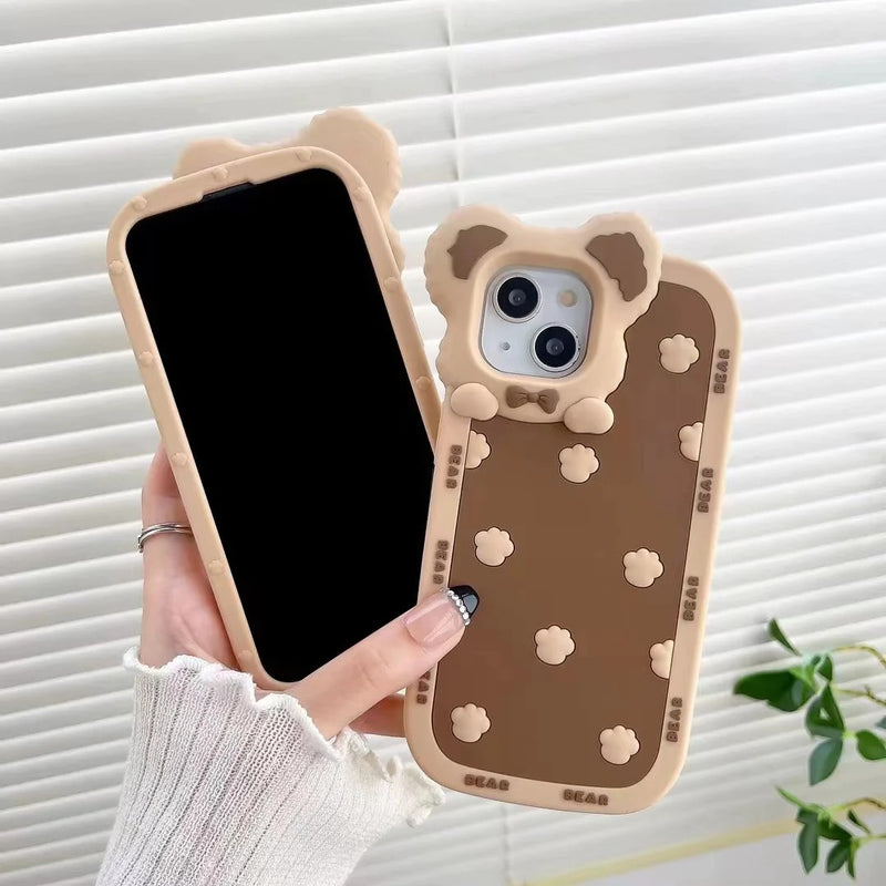 Cute 3D Cartoon Bear Paw Soft iPhone Case