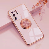 Plating Silicone With Ring Holder Stand Samsung Case