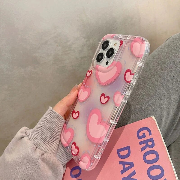 Cute Love Heart Clear Soft iPhone Case