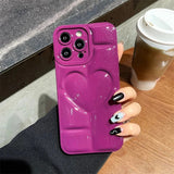 Cute 3D Love Heart Soft iPhone Case