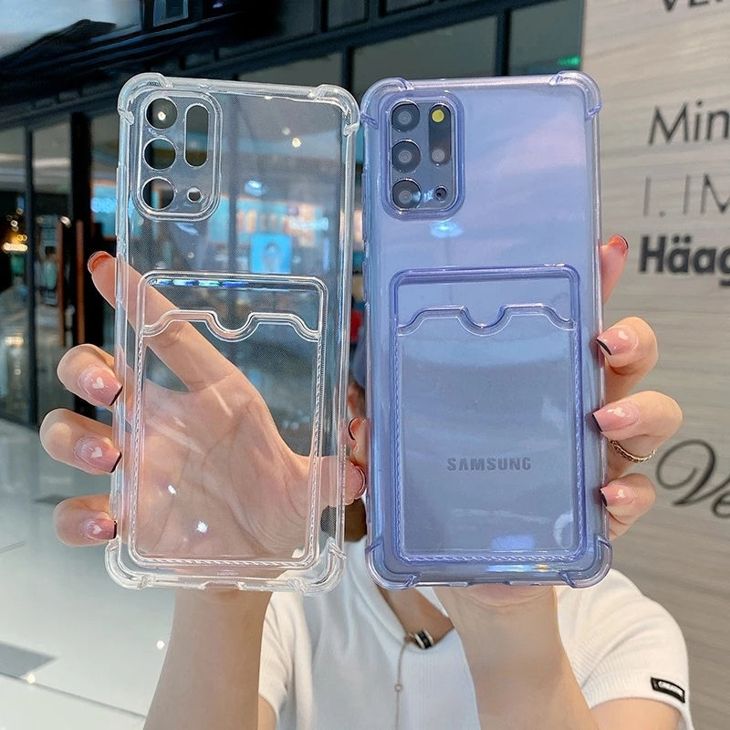 Card Holder Wallet Clear Silicone Samsung Case