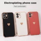 Cute Plating Love Heart Camera Lens Protection Silicone Soft iPhone Case