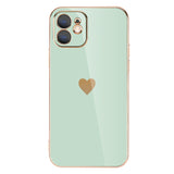 Cute Plating Love Heart Camera Lens Protection Silicone Soft iPhone Case