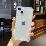 Luxury Laser Love Heart Clear Silicone Soft iPhone Case