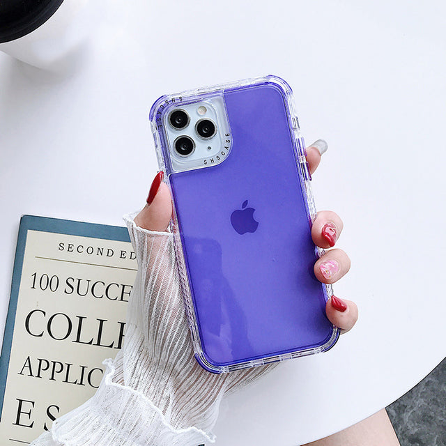 Candy Color Shockproof Bumper Soft Phone Case Back Cover for iPhone