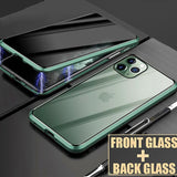 Magnetic Magsafe Anti-Spy 360 Protective Tempered Glass Transparent iPhone Case