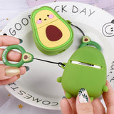 Cartoon Avocado with Ring Lanyard AirPods Case