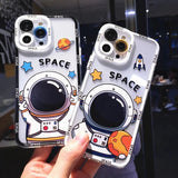 Cute Cartoon Astronaut Clear Soft iPhone Case